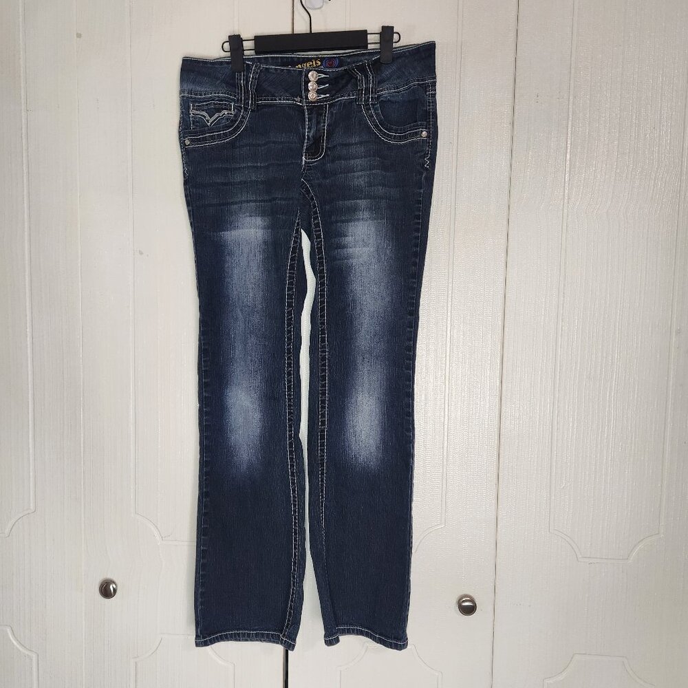 Angels Jeans Y2K 2000s Flare Super Low Rise Jeans - Picture 3 of 12